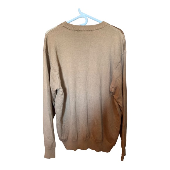 Vintage Platinum Mode Men’s Striped Faux Suede Patchwork Sweater XXL - Picture 2 of 8